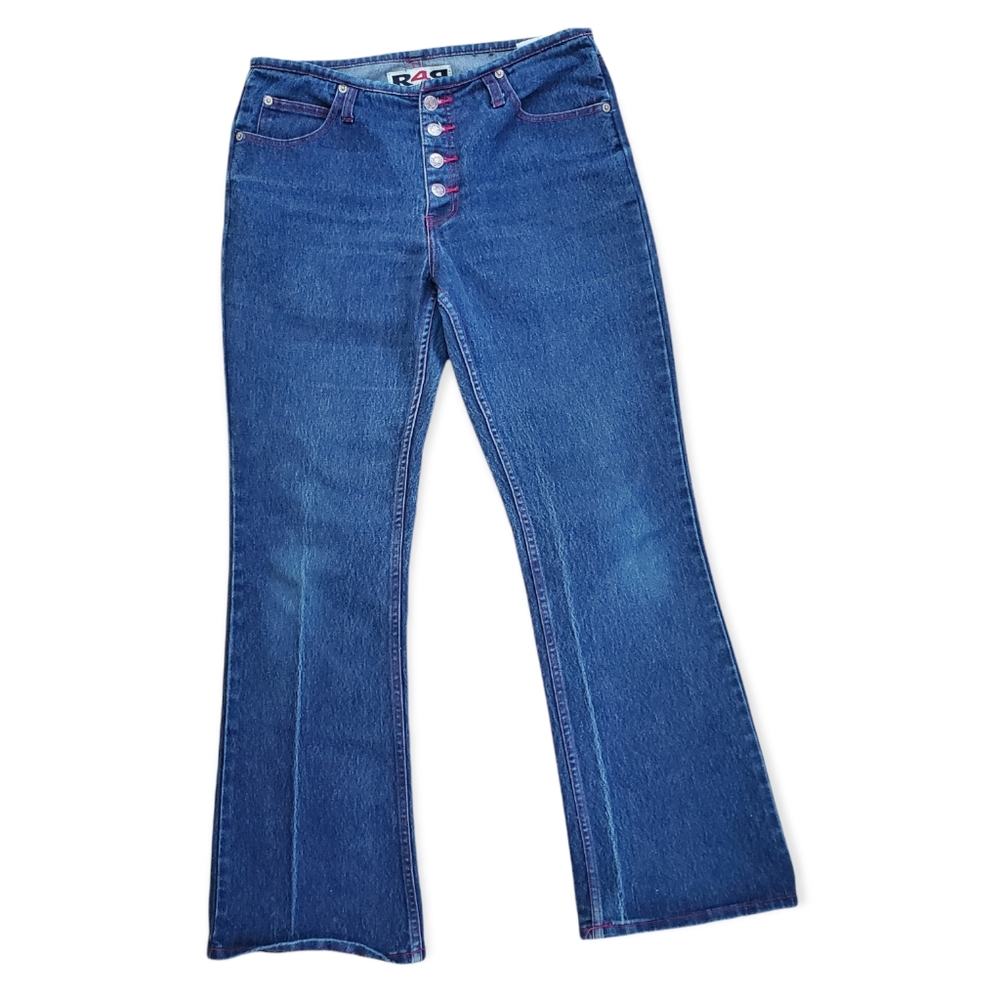 R4R Rave 4 Real EUC Button-Fly Flare Jeans Size 11 Y2K Vintage